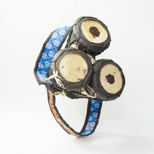 Authentic Nigerian Talking Drum Omele-Bata with Sticks (Leather Tuning Straps) - ML Percussions