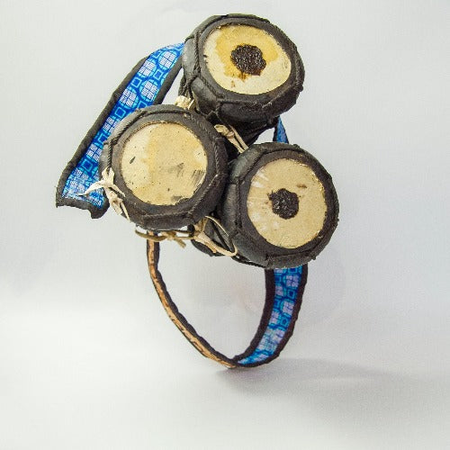 Authentic Nigerian Talking Drum Omele-Bata with Sticks (Leather Tuning Straps) - ML Percussions