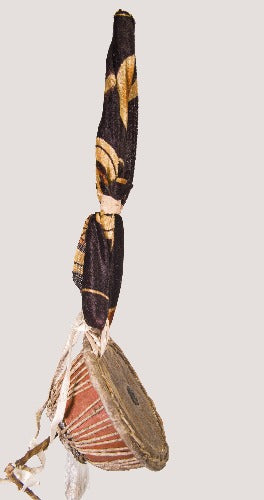Rare Authentic Nigerian Talking Drum (Gudu Gudu) with Beater - ML Percussions