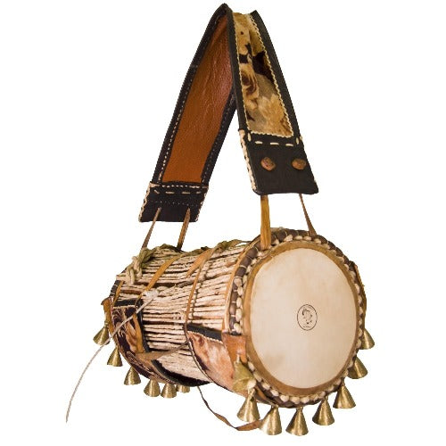 Authentic Nigerian Traditional Talking Drum Iya-Ilu GanGan (Large Mother Drum) with Bells 33x33x45cm 4kg with Wooden Beater included Free - ML Percussions