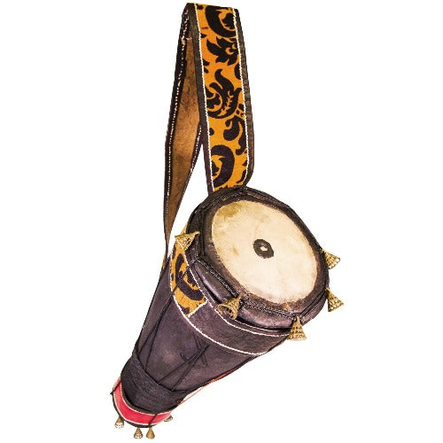 Authentic Nigerian Traditional Talking Drum Iya-Ilu Bata (Large: Mother Drum) with Bells 70x20x18cm 5kg with Beater included Free - ML Percussions