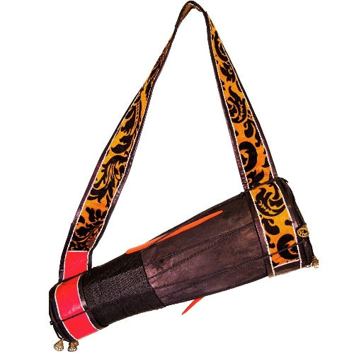 Authentic Nigerian Traditional Talking Drum Iya-Ilu Bata (Large: Mother Drum) with Bells 70x20x18cm 5kg with Beater included Free - ML Percussions