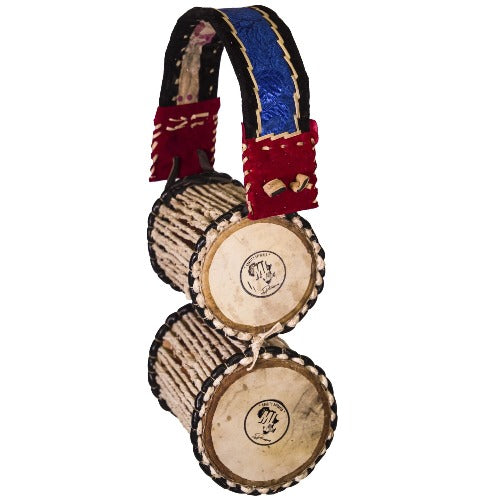 Authentic Nigerian Talking Drum (Omele Gan-Gan) with Beater (Single/Double Configuration) | Traditional Gifts| - ML Percussions