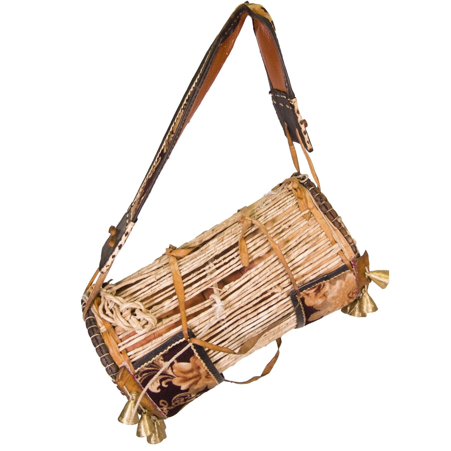 Authentic Nigerian Traditional Talking Drum Iya-Ilu GanGan (Large Mother Drum) with Bells 33x33x45cm 4kg with Wooden Beater included Free - ML Percussions