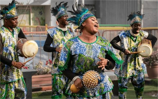 Afro dance beats with traditional instruments